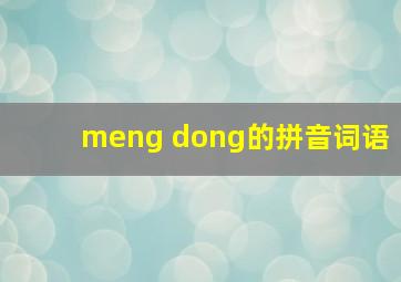 meng dong的拼音词语